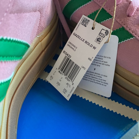 SOLD! Adidas Women's Gazelle Bold Platform Sneakers True Pink Green - Size 8.5 - Picture 2 of 13